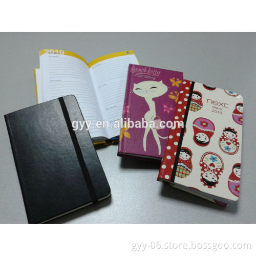 Small hardcover notebook/booklet/diary with elastic band